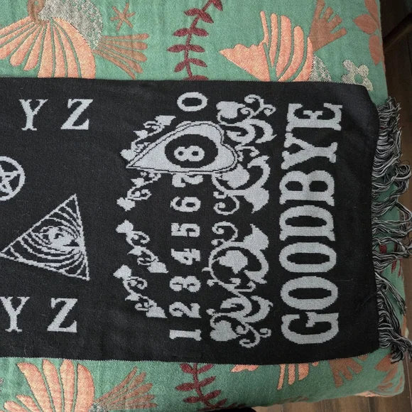 Black and Gray Ouija Board Scarf - Picture 8 of 11